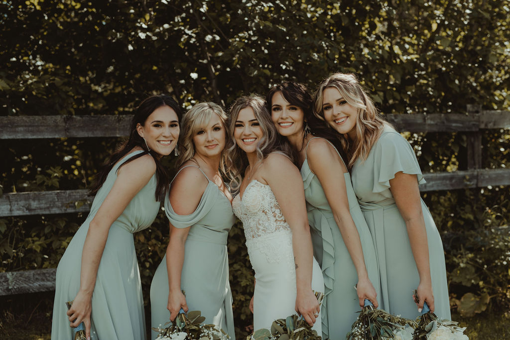 bride and her bridesmaids