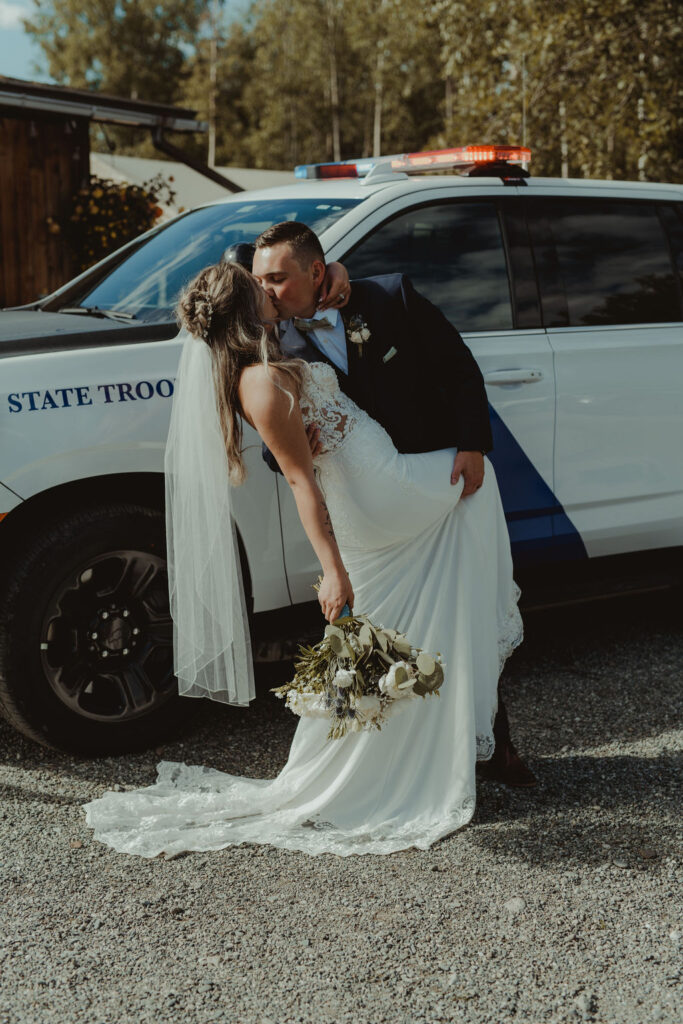 portrait of couple kissing