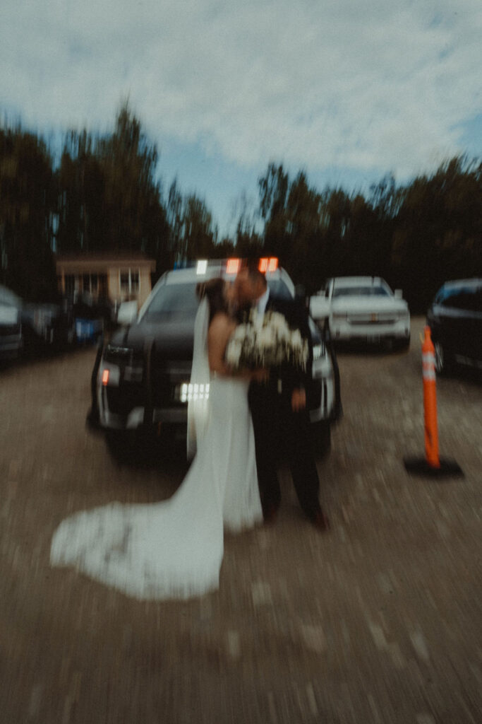 amazing couple at their rustic modern wedding