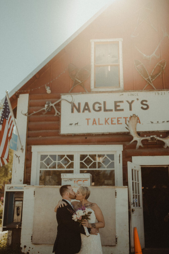 adventure wedding day photos with bride and groom