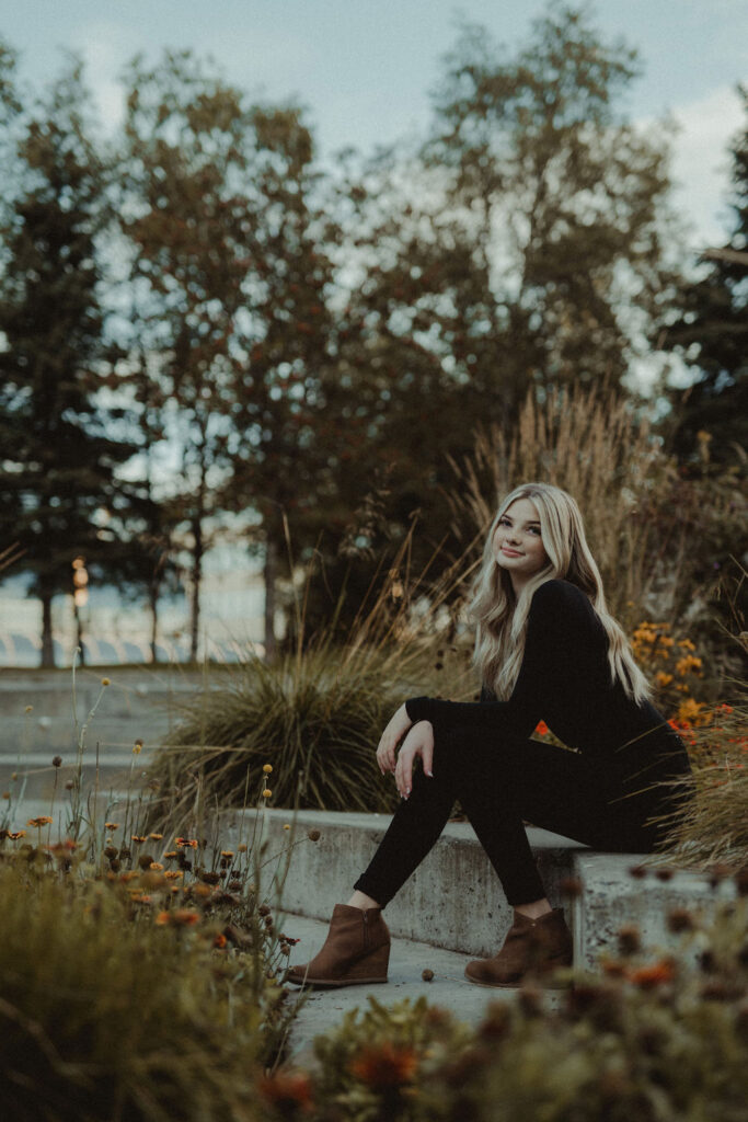 senior portrait session in downtown anchorage