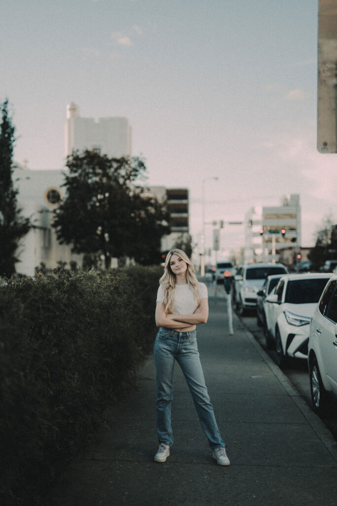 Senior Portrait Session in Downtown Anchorage, AK