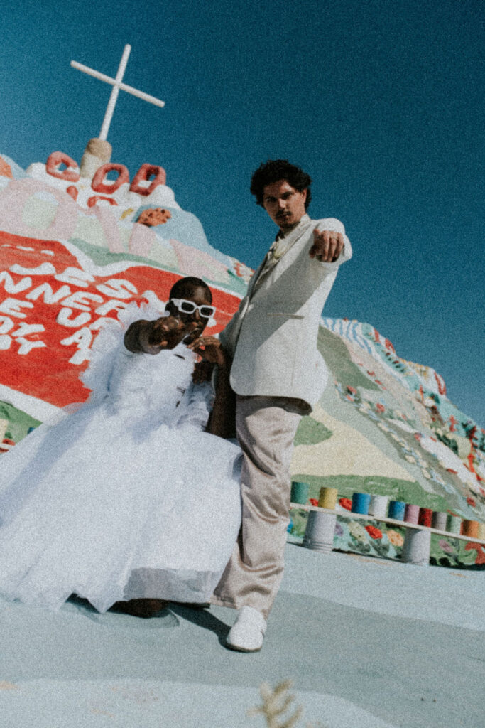 couple looking at the camera during their photoshoot