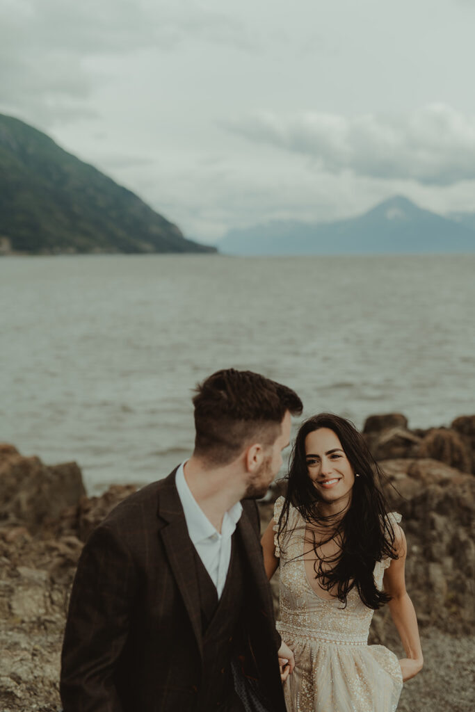cute couple looking at each other