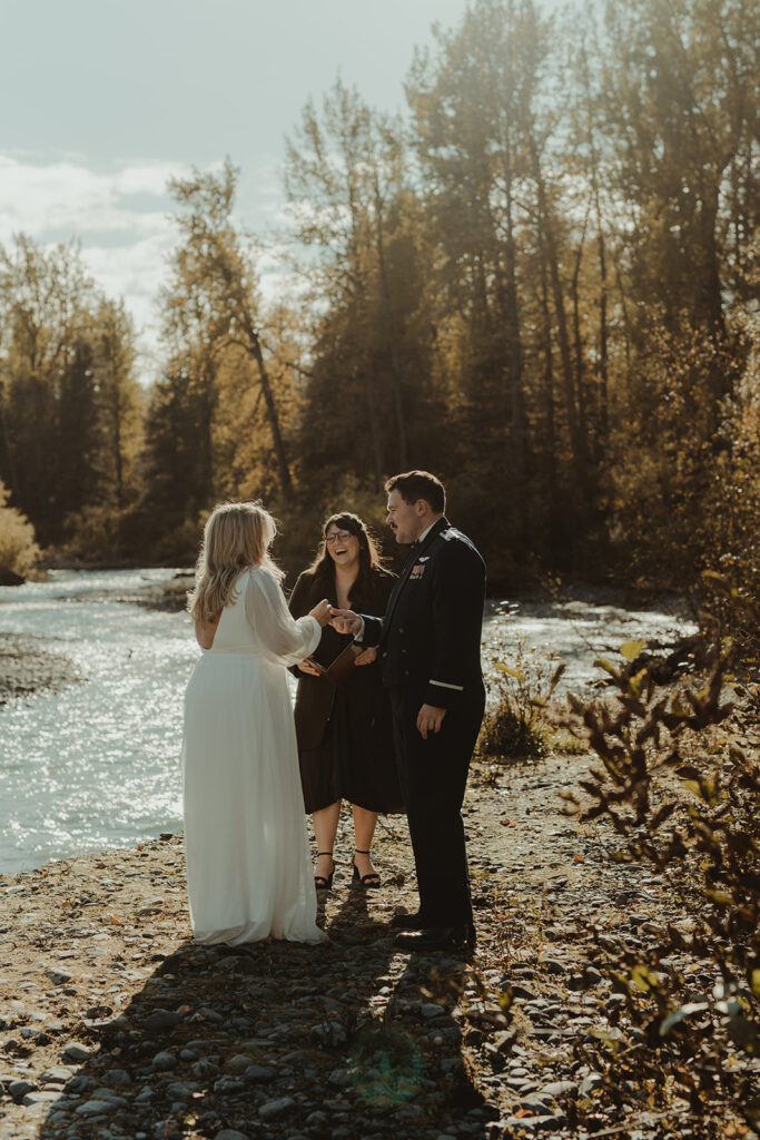 bride and groom at their elopement ceremony