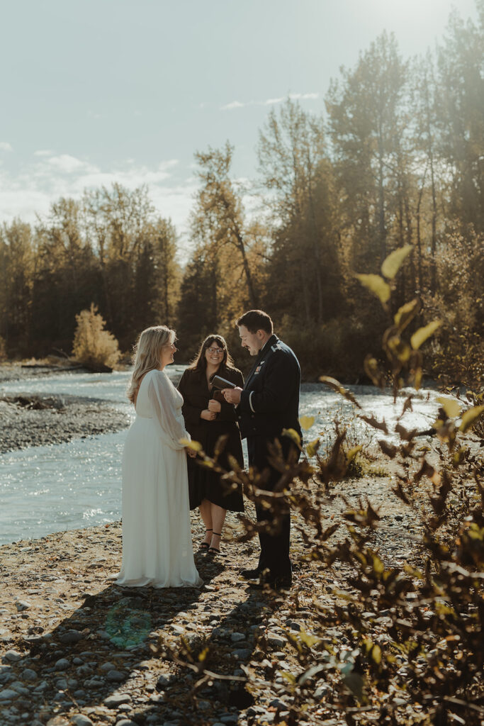 cute couple holding hands at their ceremony