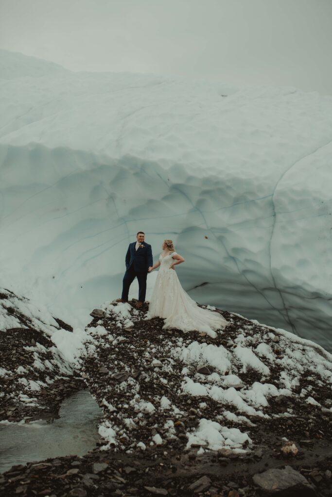 a winter alaska elopement on the mountaintop