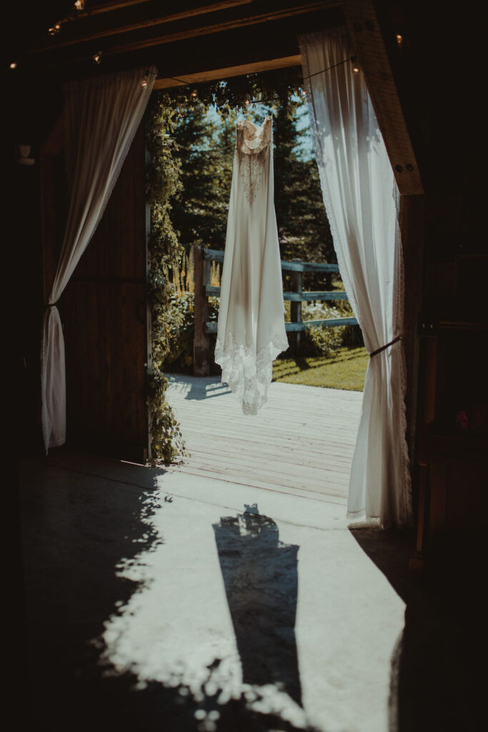 wedding dress the bride wore for her rustic modern wedding