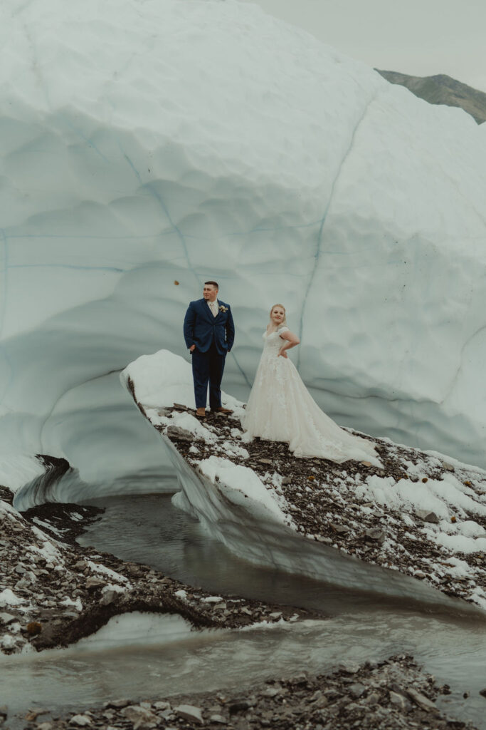 stunning couple at their epic alaskan elopement
