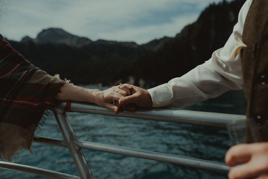 stunning couple holding hands