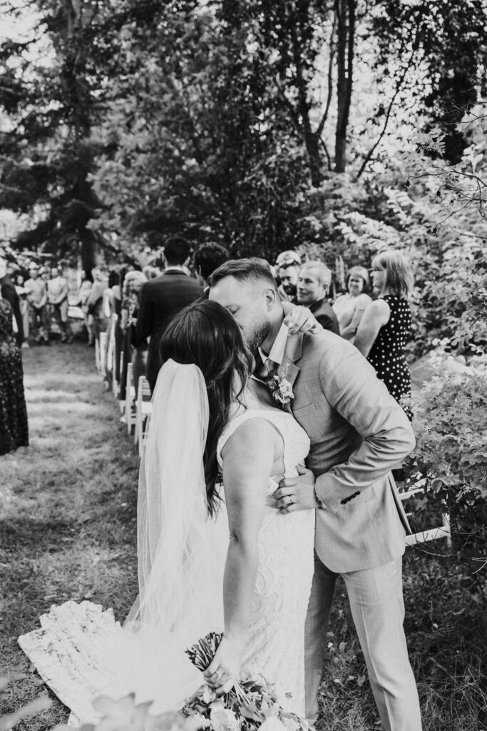 bride and groom after their wedding reception