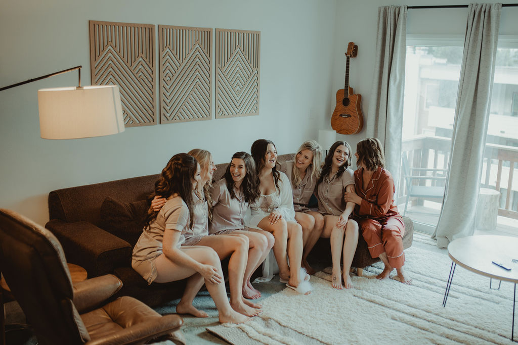 bride and her bridesmaids