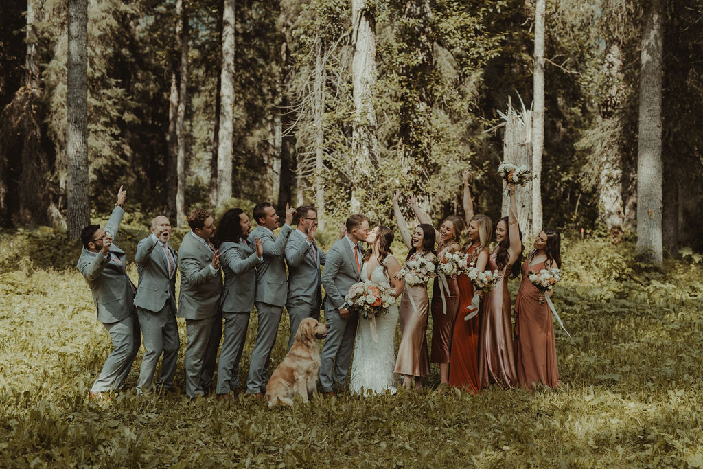 bride and groom kissing before their wedding ceremony