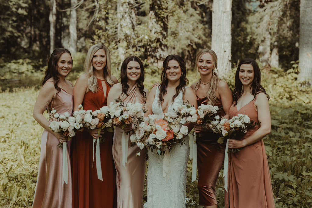 bride and her bridesmaids