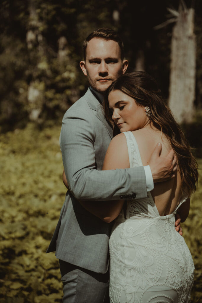 cute portrait of the bride and groom