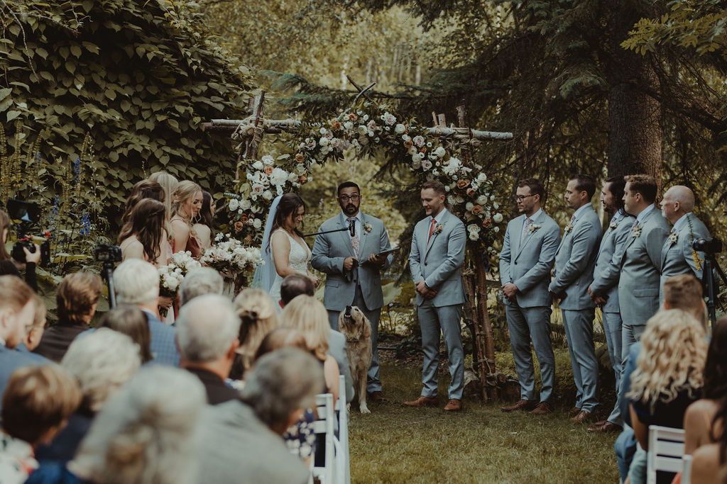 beautiful bride and groom at their wedding ceremony