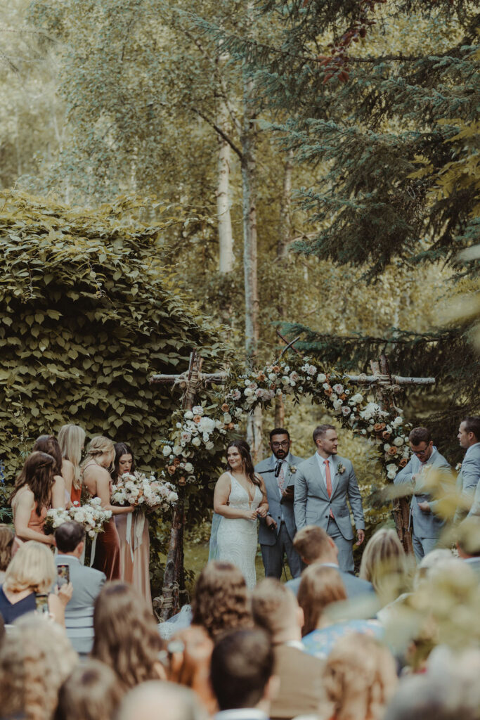 bride and groom at their stunning wedding ceremony 