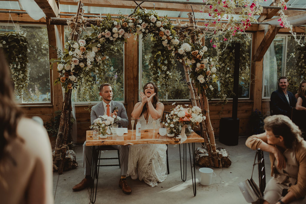 bride and groom at their stunning wedding reception