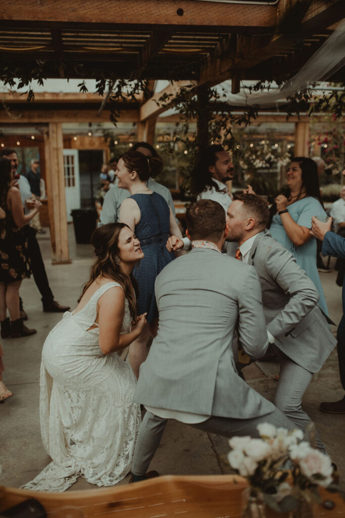 bride and groom dancing 