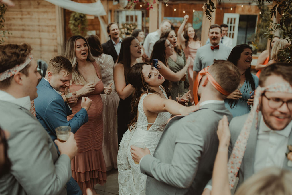 bride dancing at their wedding reception