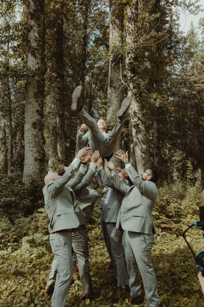 groom and his friends