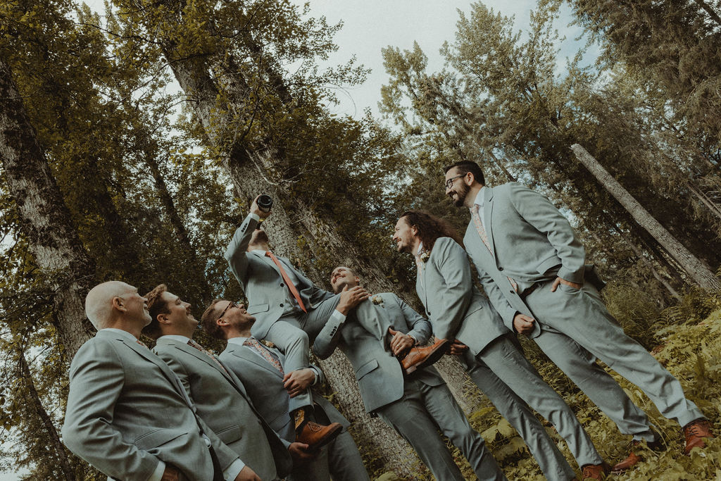 groom and his friends