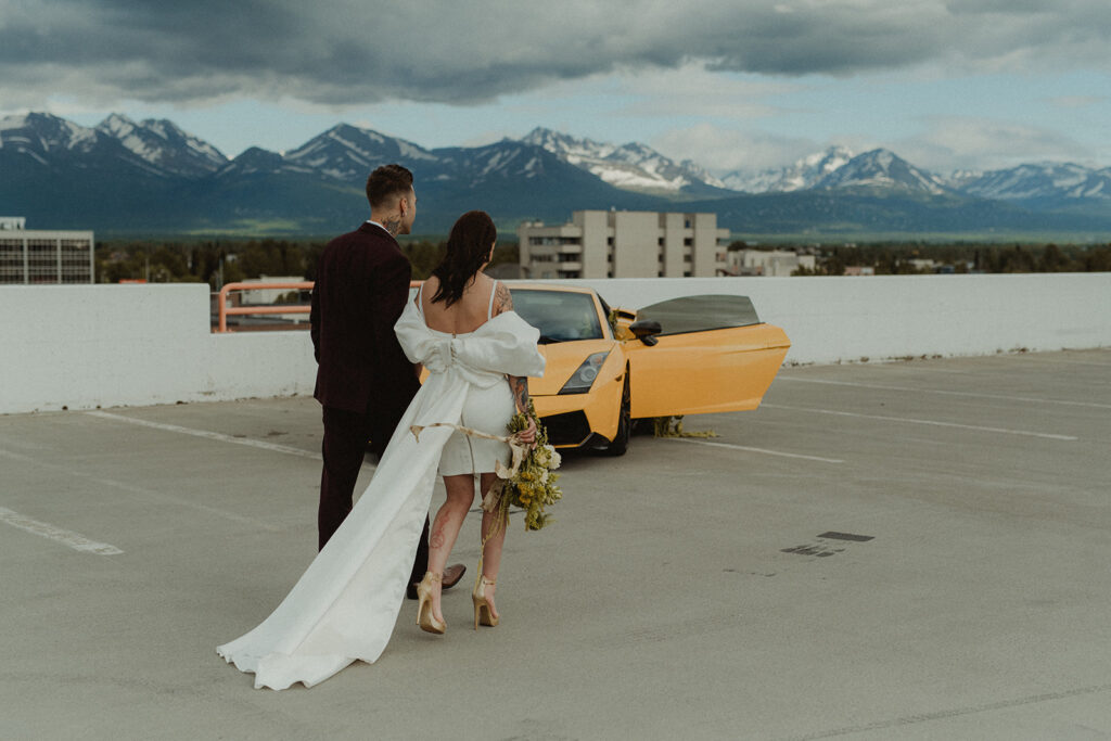 couple during their edgy elopement photoshoot