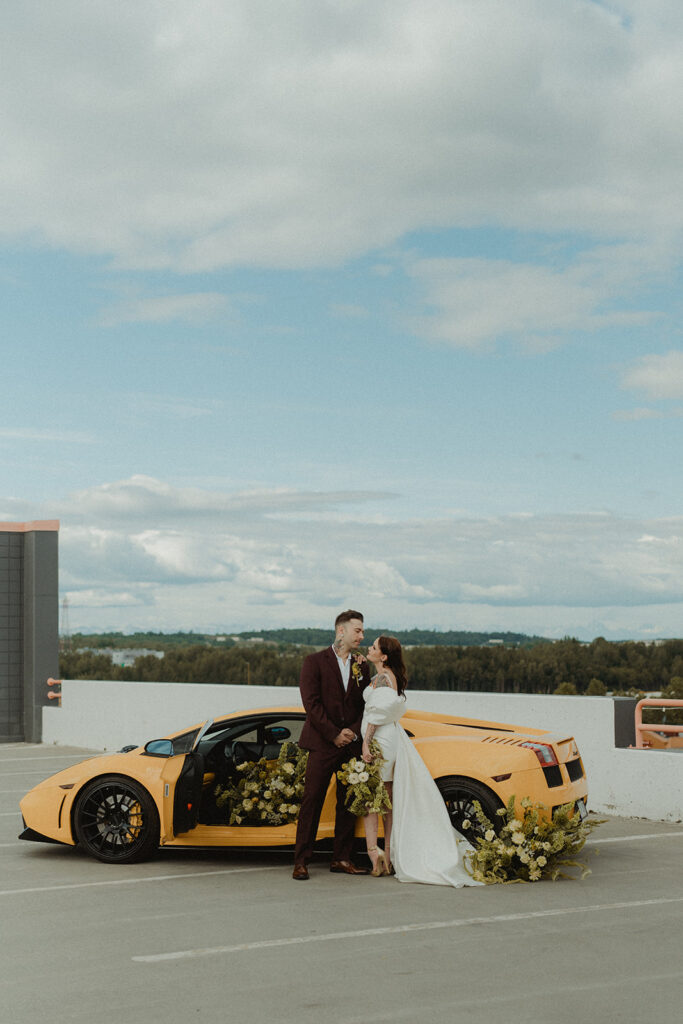 couple kissing during their elopement photoshoot