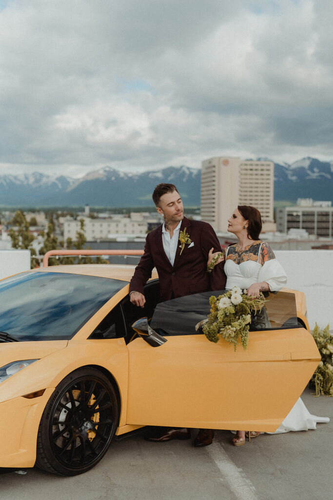 couple in a lambo