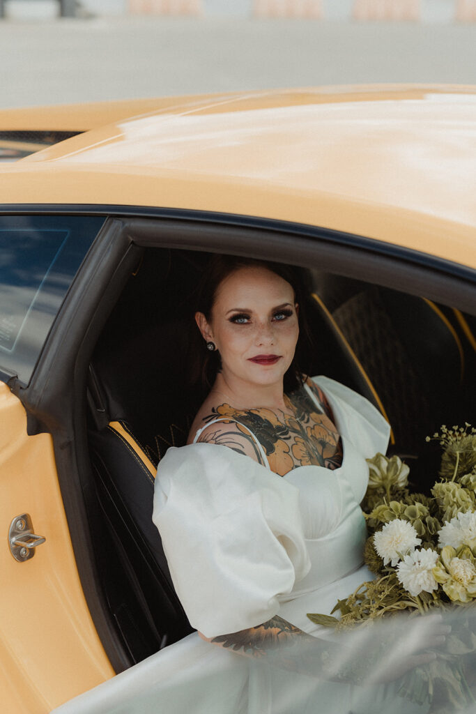 stunning bride at her alaska elopement 