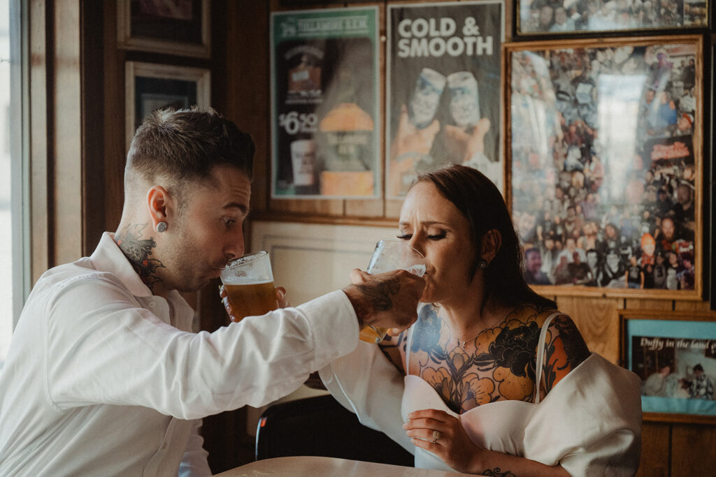 couple drinking at a bar