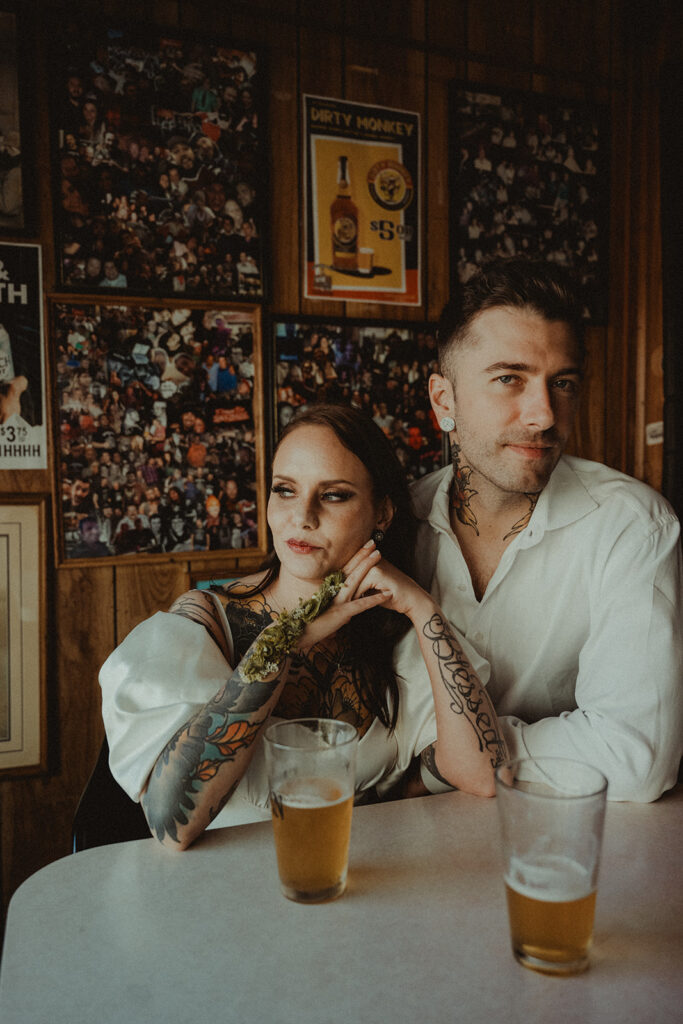 bride and groom at their amazing alaska elopement