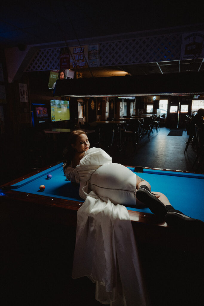 bride at her elopement photoshoot 