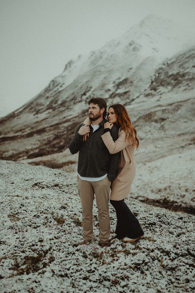 Winter Couples Shoot in Hatcher Pass, AK