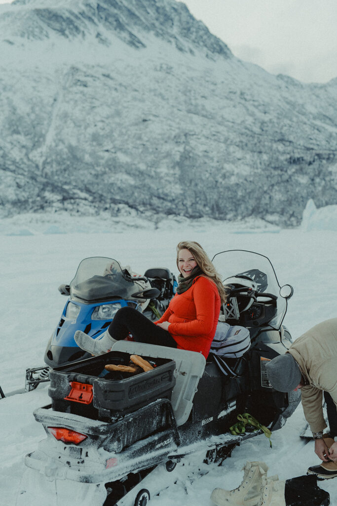 Magical Winter Engagement Session at Knik Glacier