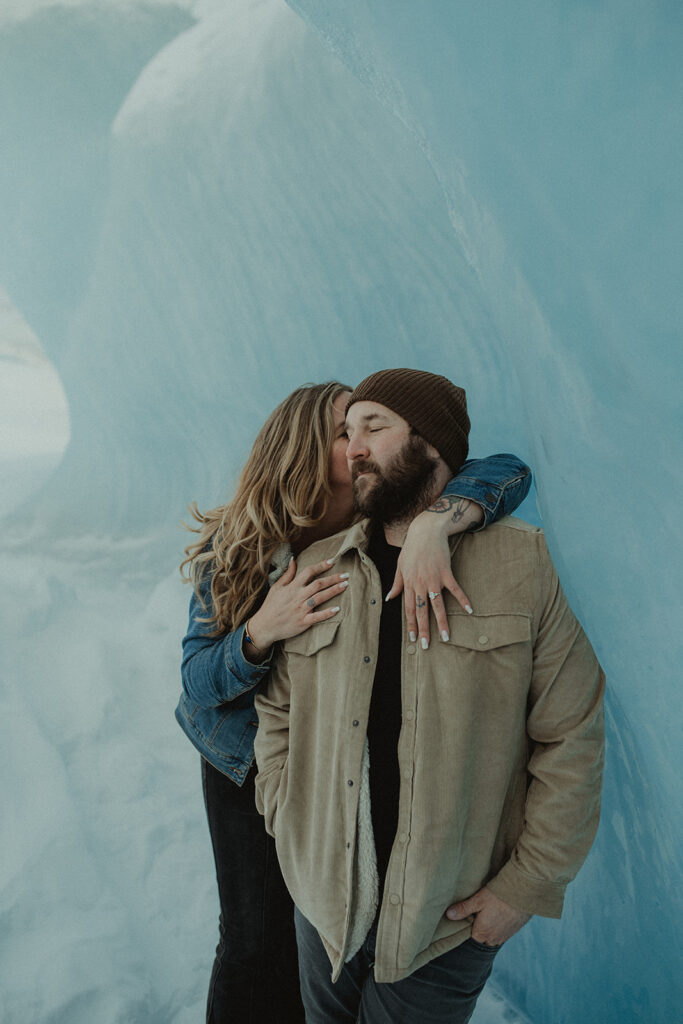 Magical Winter Engagement Session at Knik Glacier