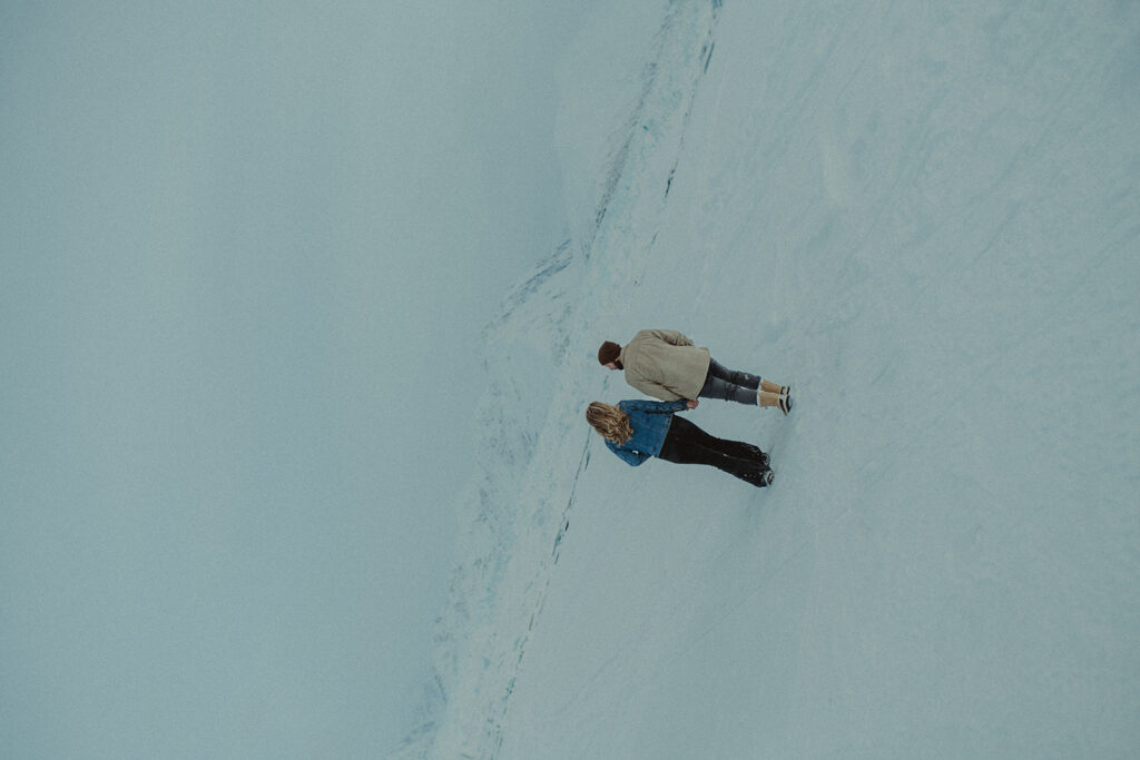 Magical Winter Engagement Session at Knik Glacier