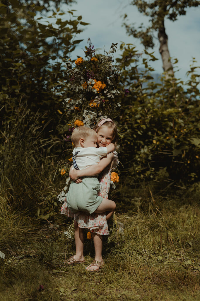 portrait of siblings at their family session