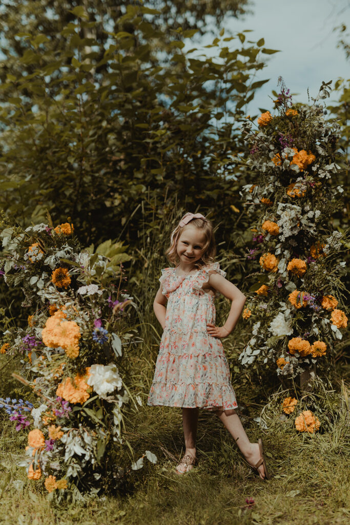 little girl at her playful family session