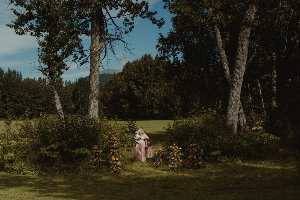 cute family at their floral mini session