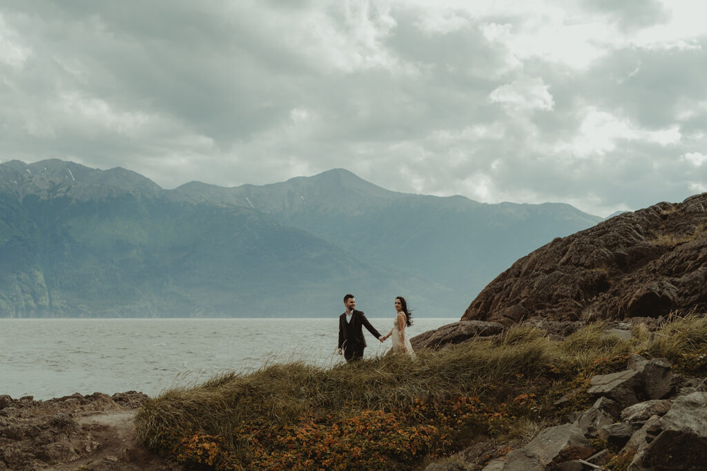 happy couple at their spontaneous engagement session