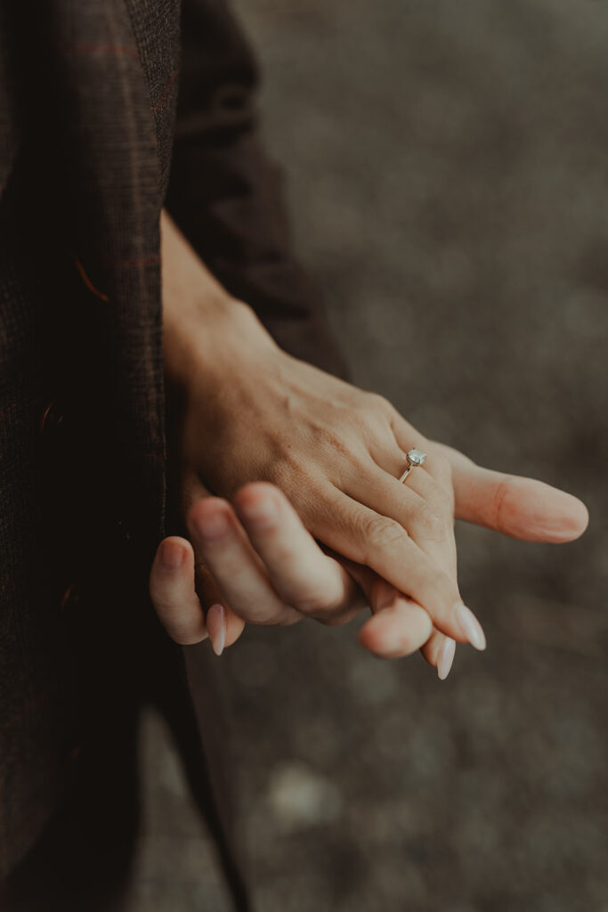 closeup shot of the engagement ring