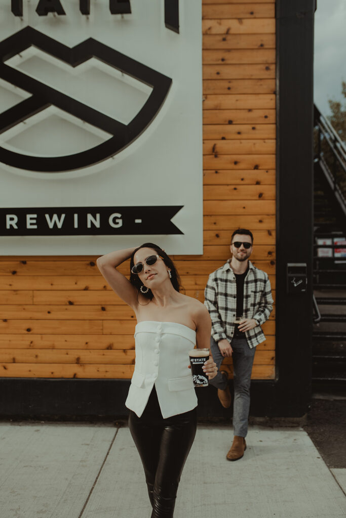 fun engagement session in alaska 