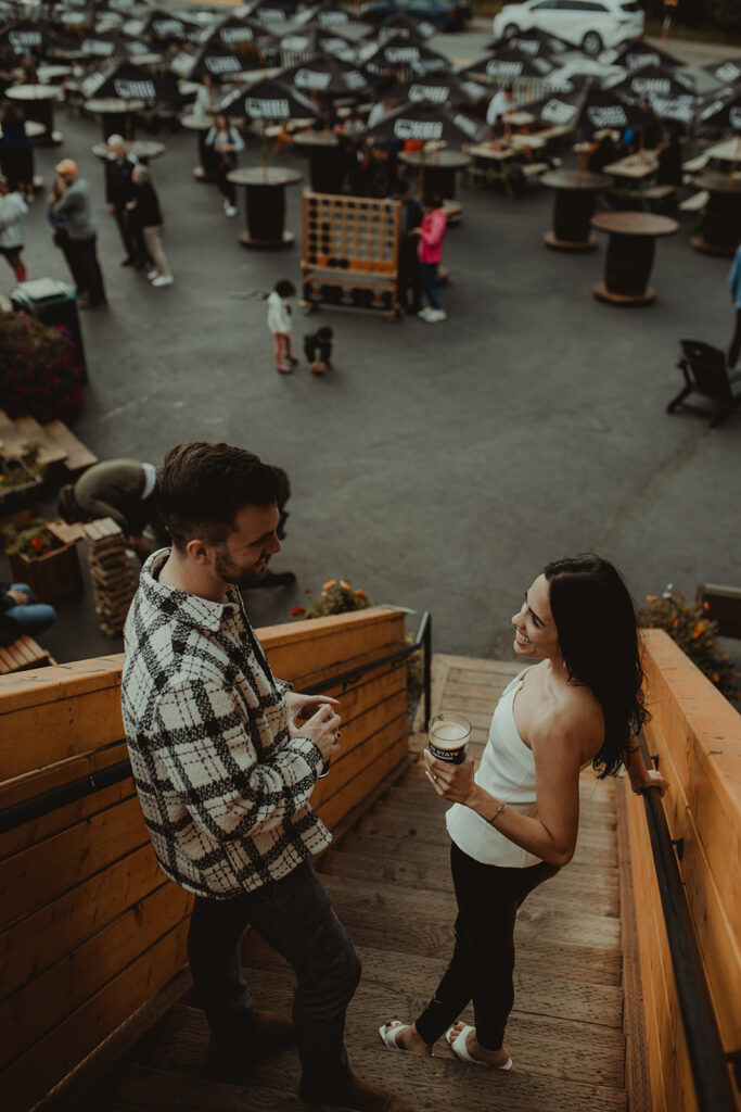 couple talking during their photoshoot