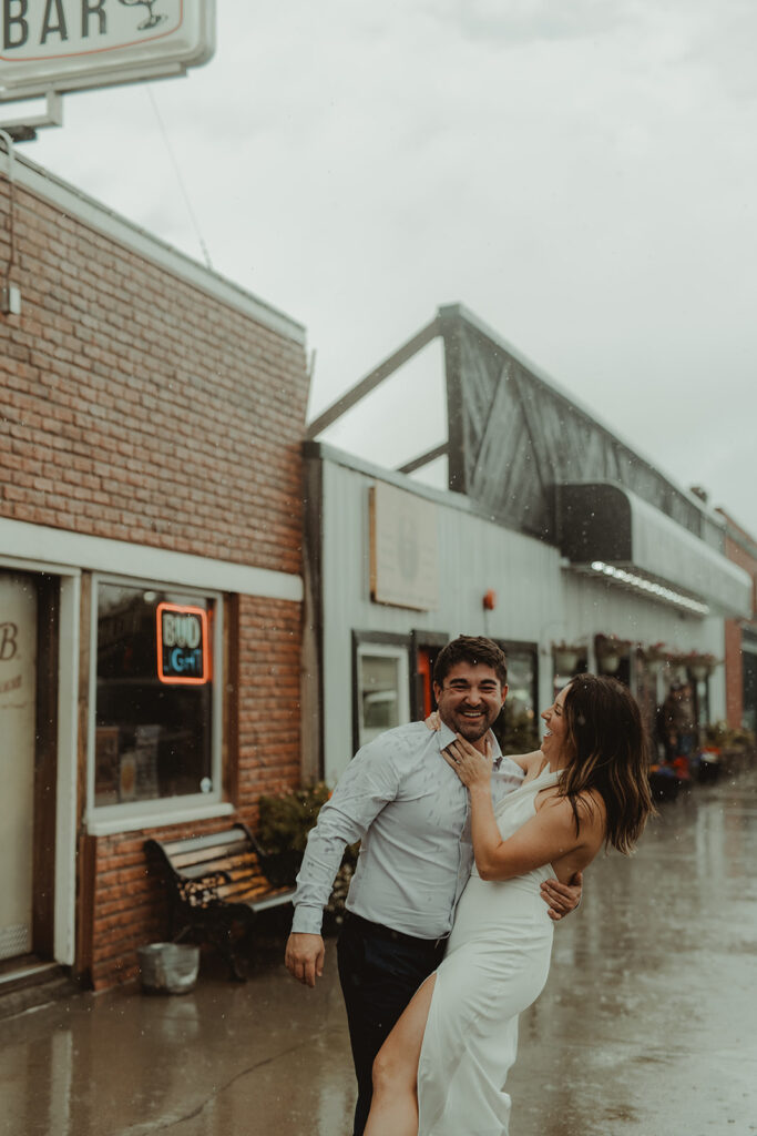 couple hugging during their session