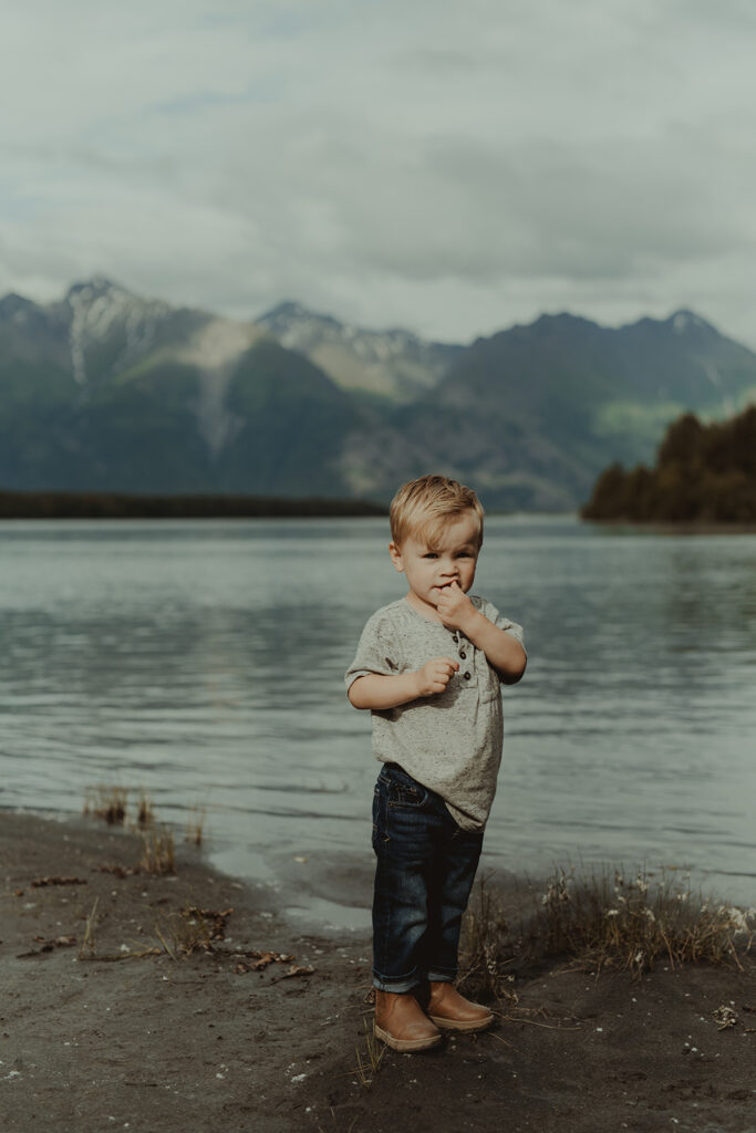 little boy at his family photoshoot