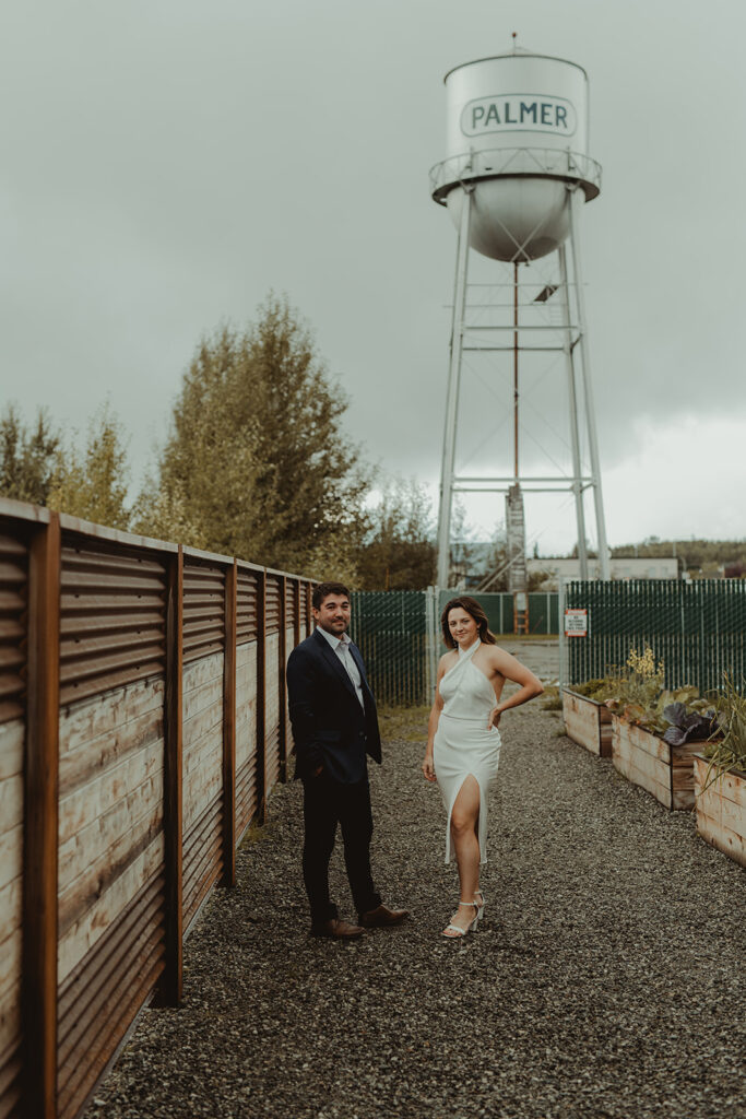 couple posing for the camera during their photoshoot