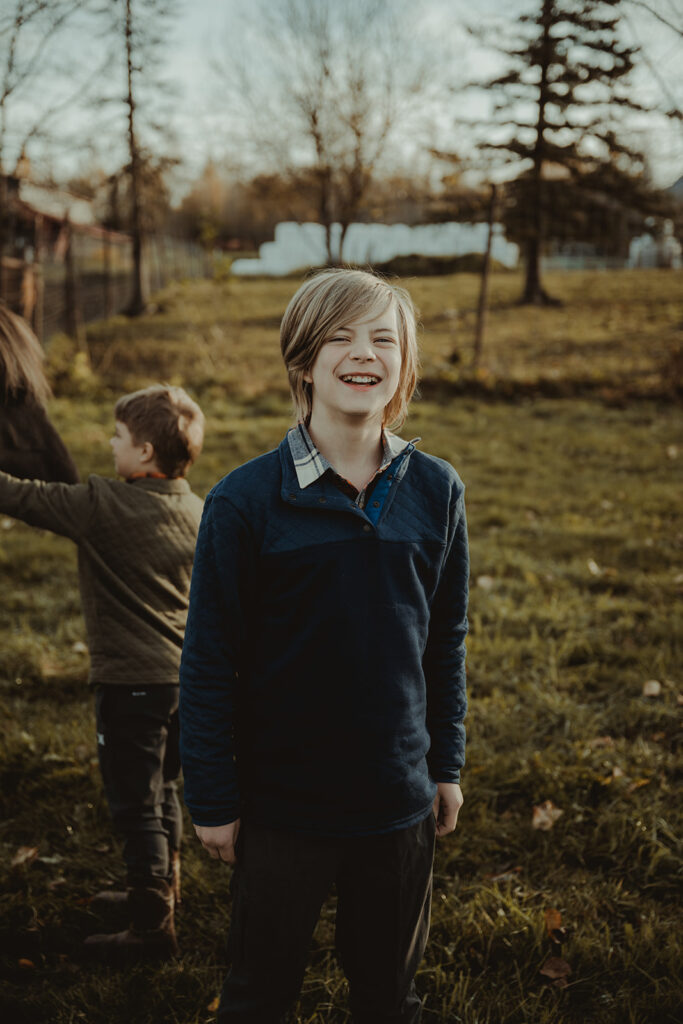 little boy at his family photoshoot