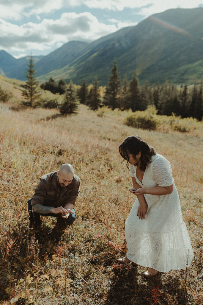 fun engagement session in hope alaska  