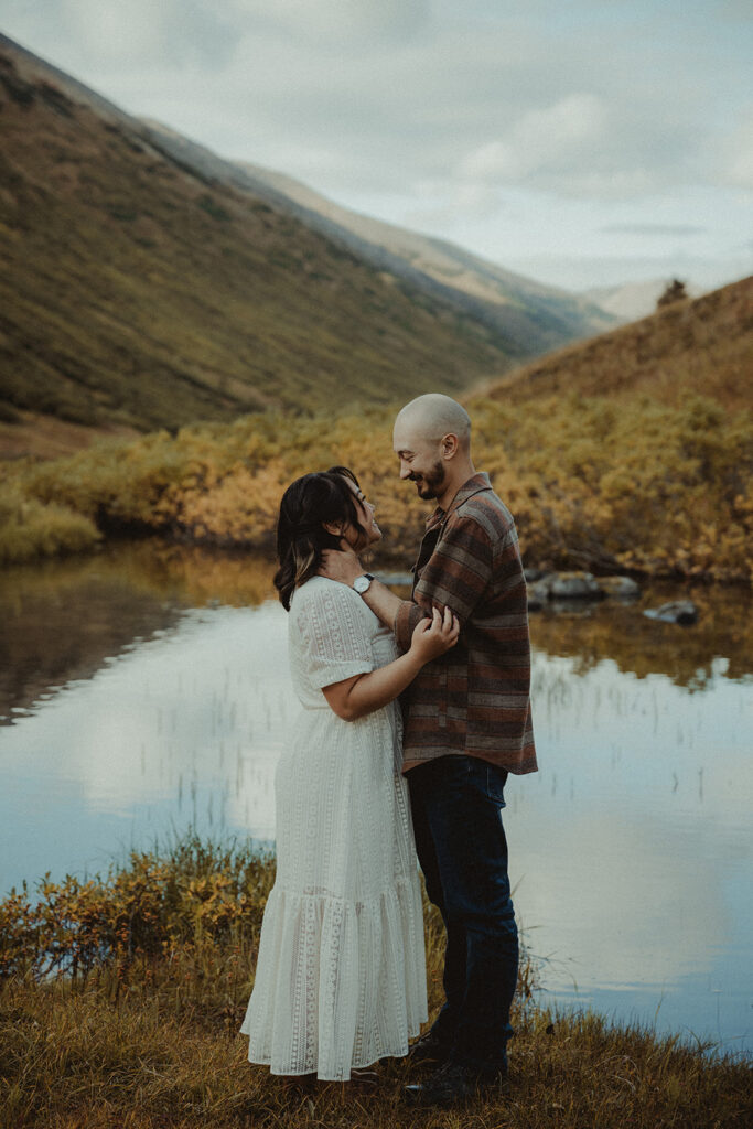 cute couple looking at each other